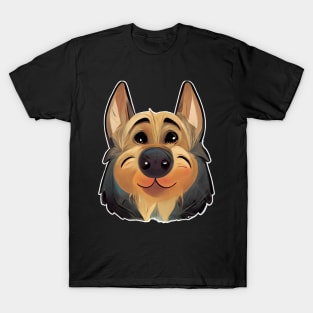 Cute German Shepherd Cartoon - Lee the GSD T-Shirt